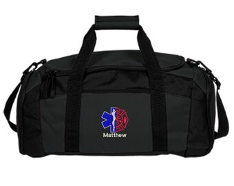 Firefighter Emt Duffel Bag - Embroidered. Firefighter Emt Ems Paramedic Duffel Bag. Firefighter Gift. Fireman Gift. Emt Ems Gift. BG970