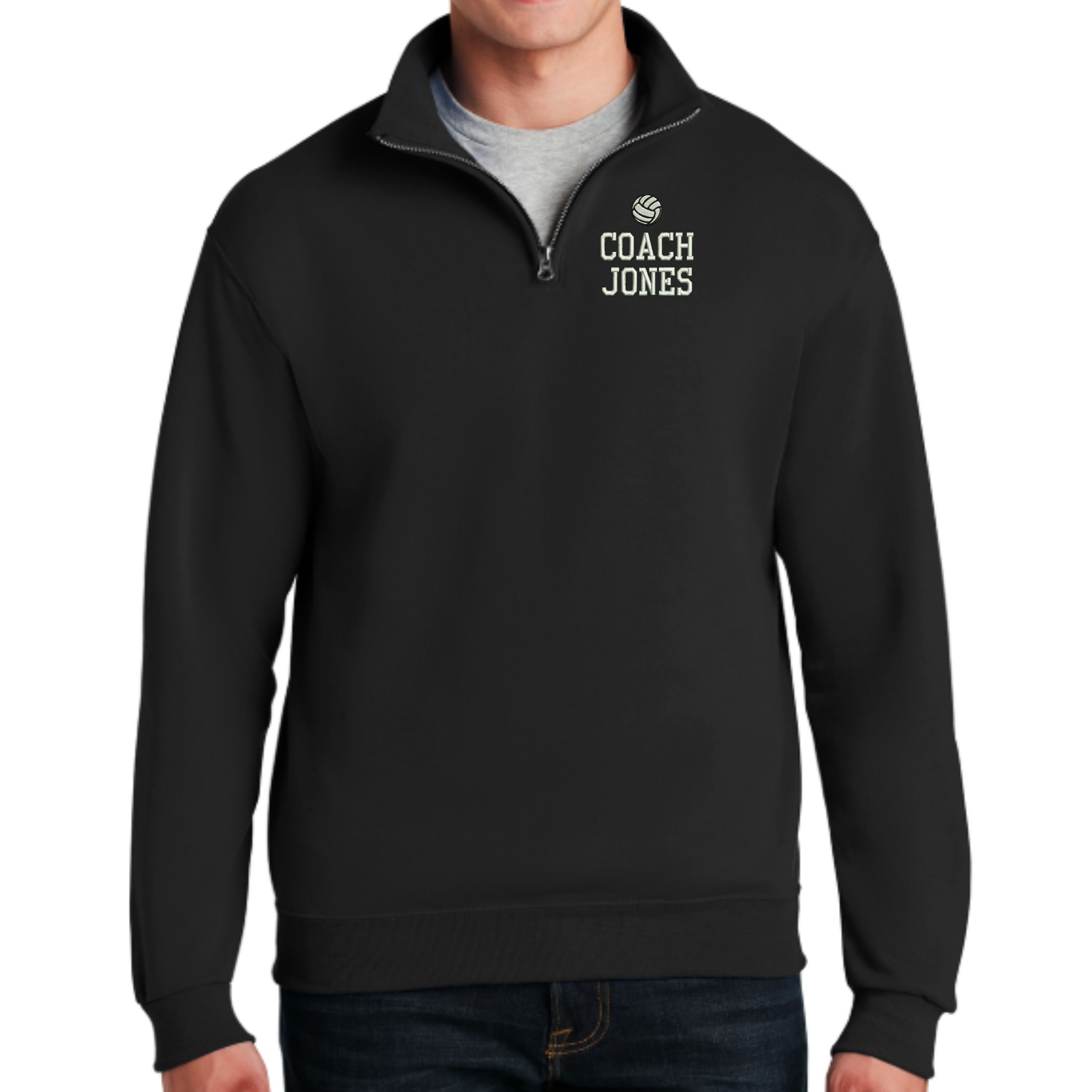 Personalized Volleyball Coach Quarter Zip Pullover Sweatshirt Etsy