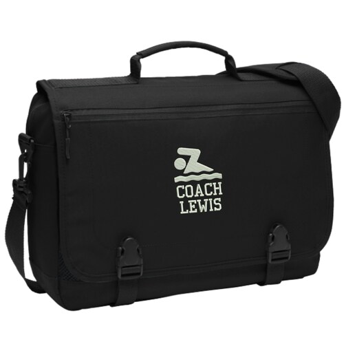 Personalized Swim Team Coach Messenger Briefcase Bag Etsy