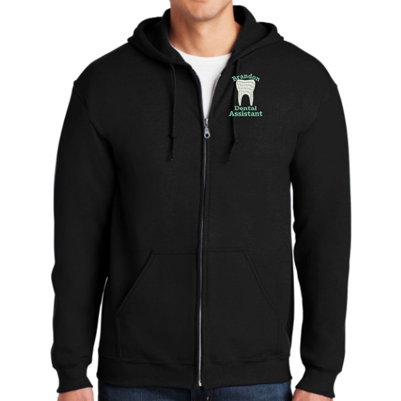 Personalized Dental Assistant Full Zip Hoodie Embroidered. Etsy
