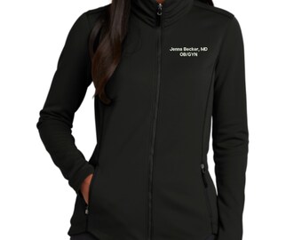 Personalized OB GYN Full Zip Fleece Jacket - Embroidered.  Ob Gyn Md Smooth Fleece Jacket. Ob Gyn Gift. Medical Doctor Gift. OB 4A. L904