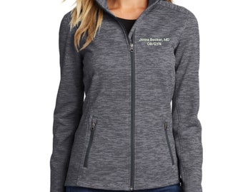 Personalized OB GYN Full Zip Fleece Jacket With Pockets - Embroidered.  Medical Doctor Digi Stripe Fleece Jacket. Ob Gyn Gift. OB 4A. L231