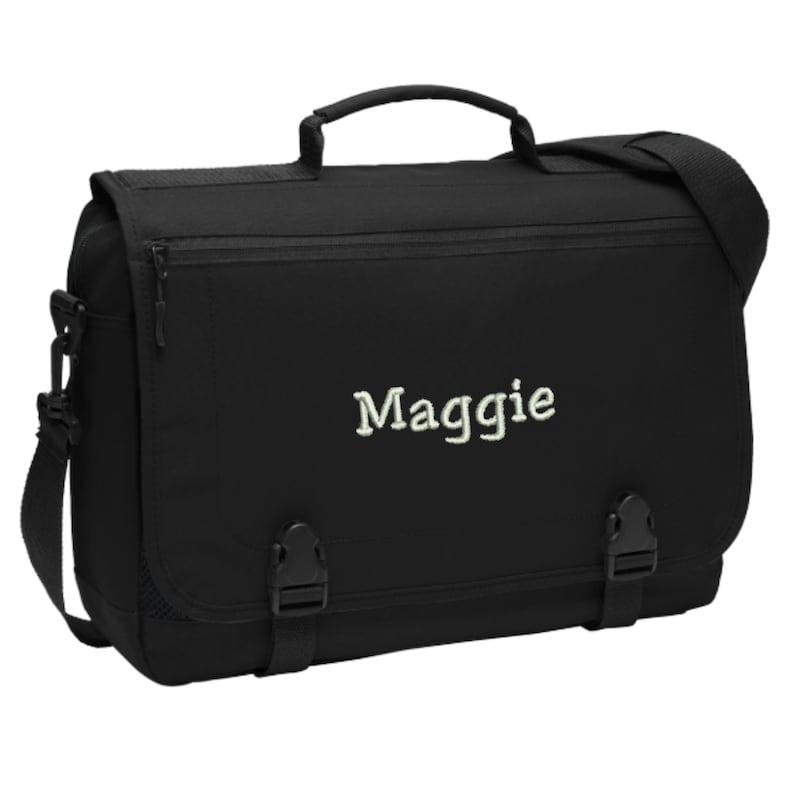 Personalized Messenger Briefcase Embroidered. Custom Name Etsy