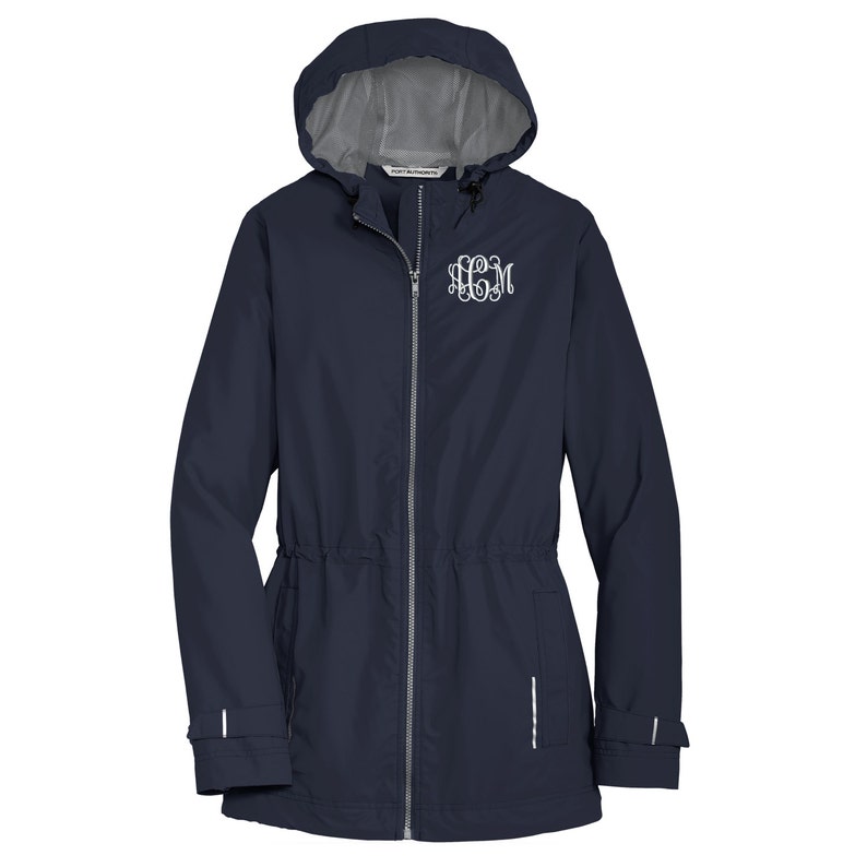 Monogrammed Women's Hooded Rain Jacket Embroidered. Etsy