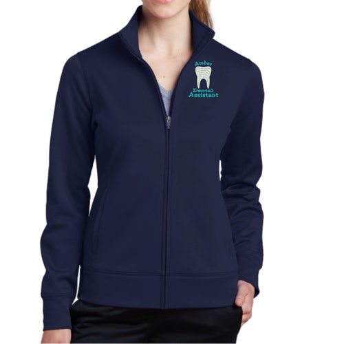 Personalized Dental Assistant Full Zip Jacket With Pockets Etsy