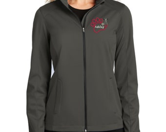 Personalized Vet Tech Full Zip Jacket With Pockets - Embroidered.  Custom Vet Tech RVT CVT LVT Paw Stethoscope Full Zip Up Jacket. L717