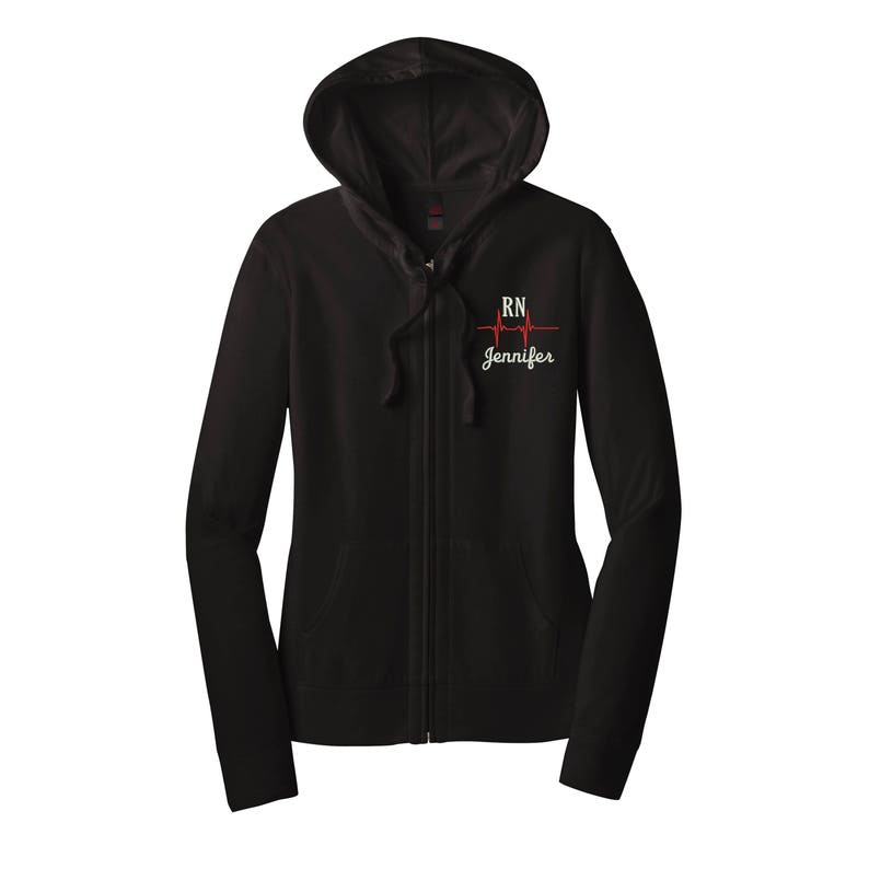 Personalized RN Nurse Full Zip Hoodie With Pockets Etsy