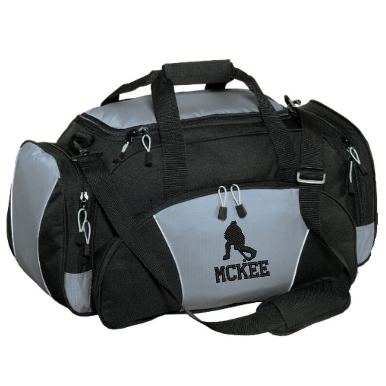 SM-BG91 Hockey Player Gift Custom Hockey Player Team Large Duffel Gym Bag Personalized Hockey Player Duffel Gym Bag Embroidered