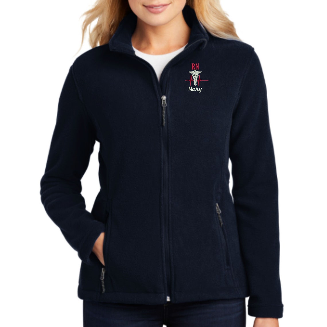Personalized RN Nurse Fleece Jacket Embroidered. Nurse Etsy