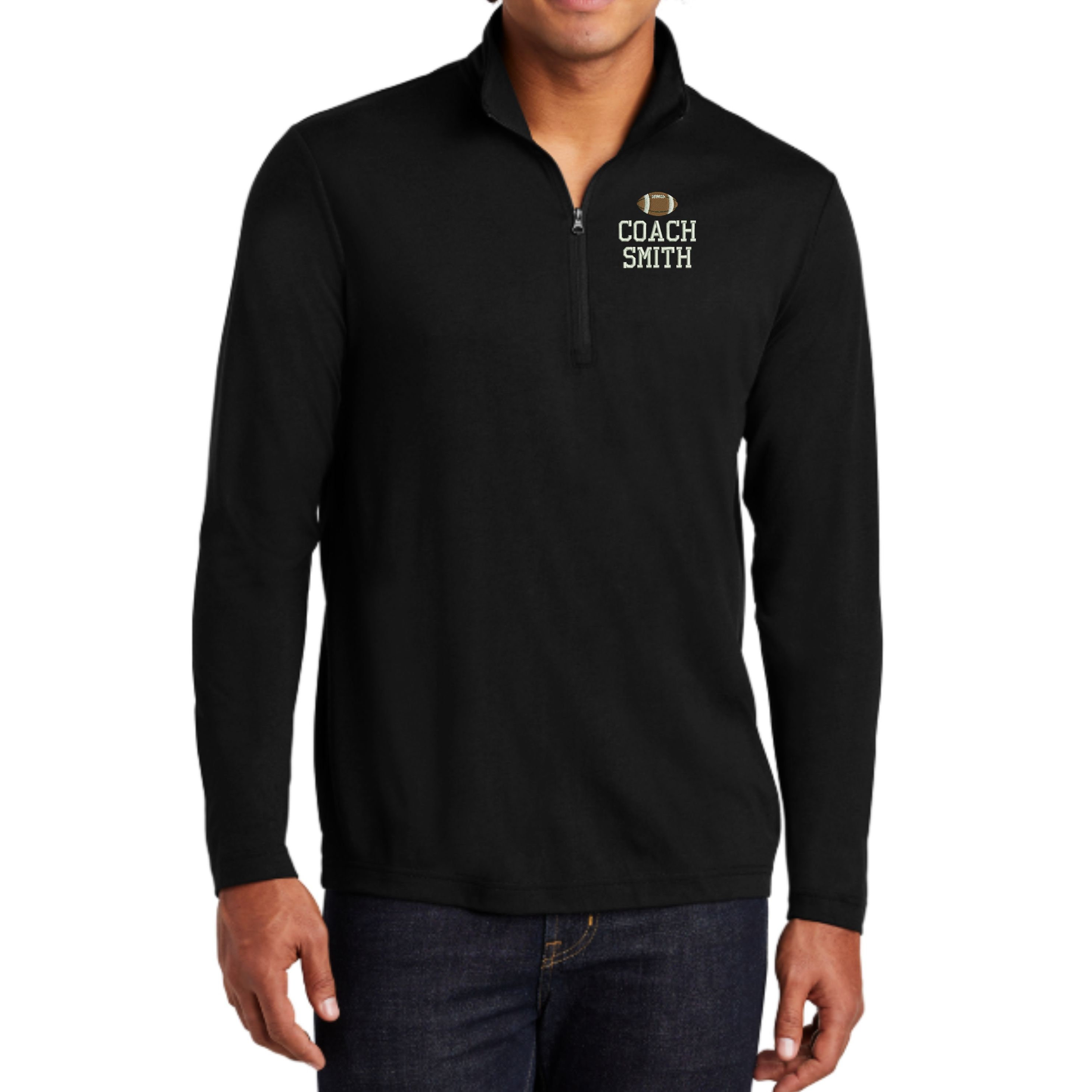 Personalized Football Coach Quarter Zip Pullover Etsy