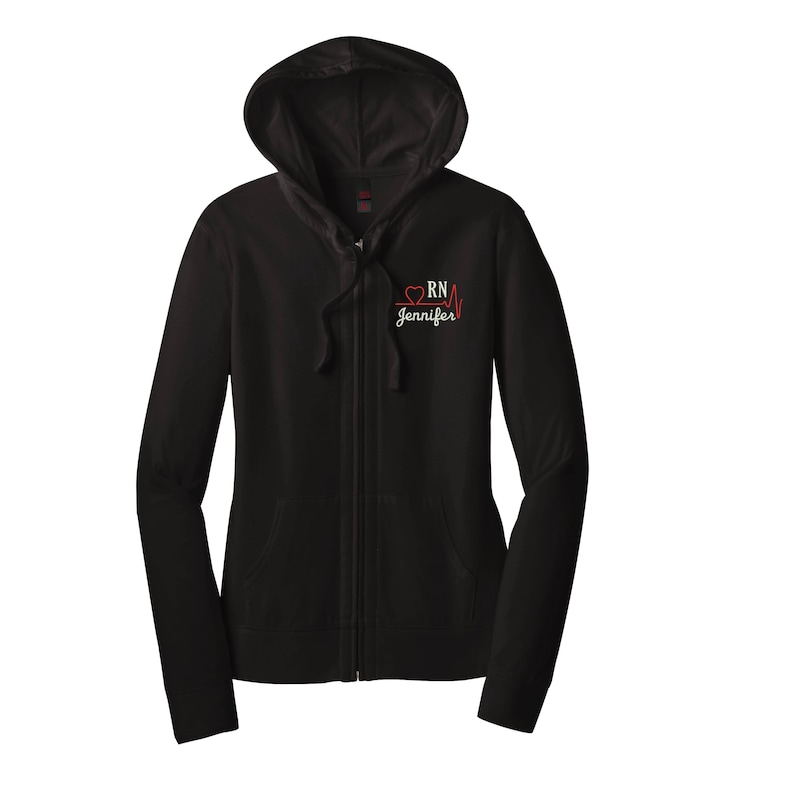 Personalized RN Nurse Full Zip Hoodie With Pockets Etsy