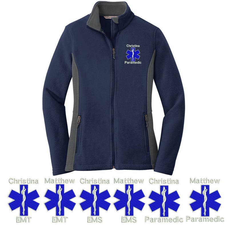 EMT EMS PARAMEDIC Ladies Colorblock Fleece Jacket. Fleece Etsy