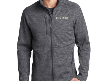 Personalized Rn Bsn Nurse Fleece Jacket With Pockets - Embroidered. Men's Rn Bsn  Digi Stripe Full Zip Fleece Jacket. Rn Gift. RN 4A. F231