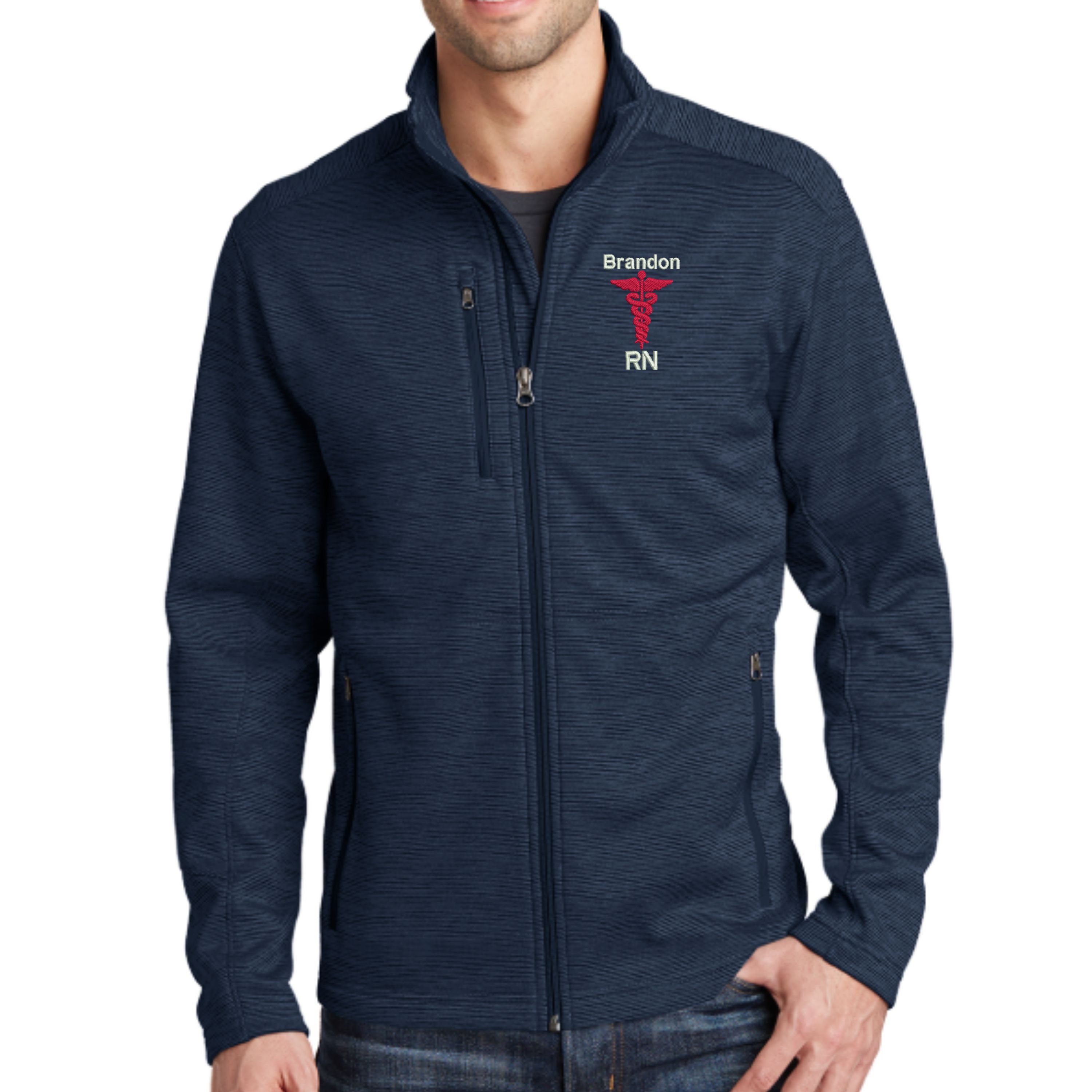 Personalized Mens Rn Nurse Fleece Jacket Embroidered. Etsy