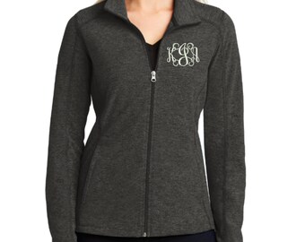 Monogrammed Fleece Full Zip Jacket. Monogram Microfleece Full Zip Jacket. Custom Ladies Heather Microfleece Full Zip Jacket. L235