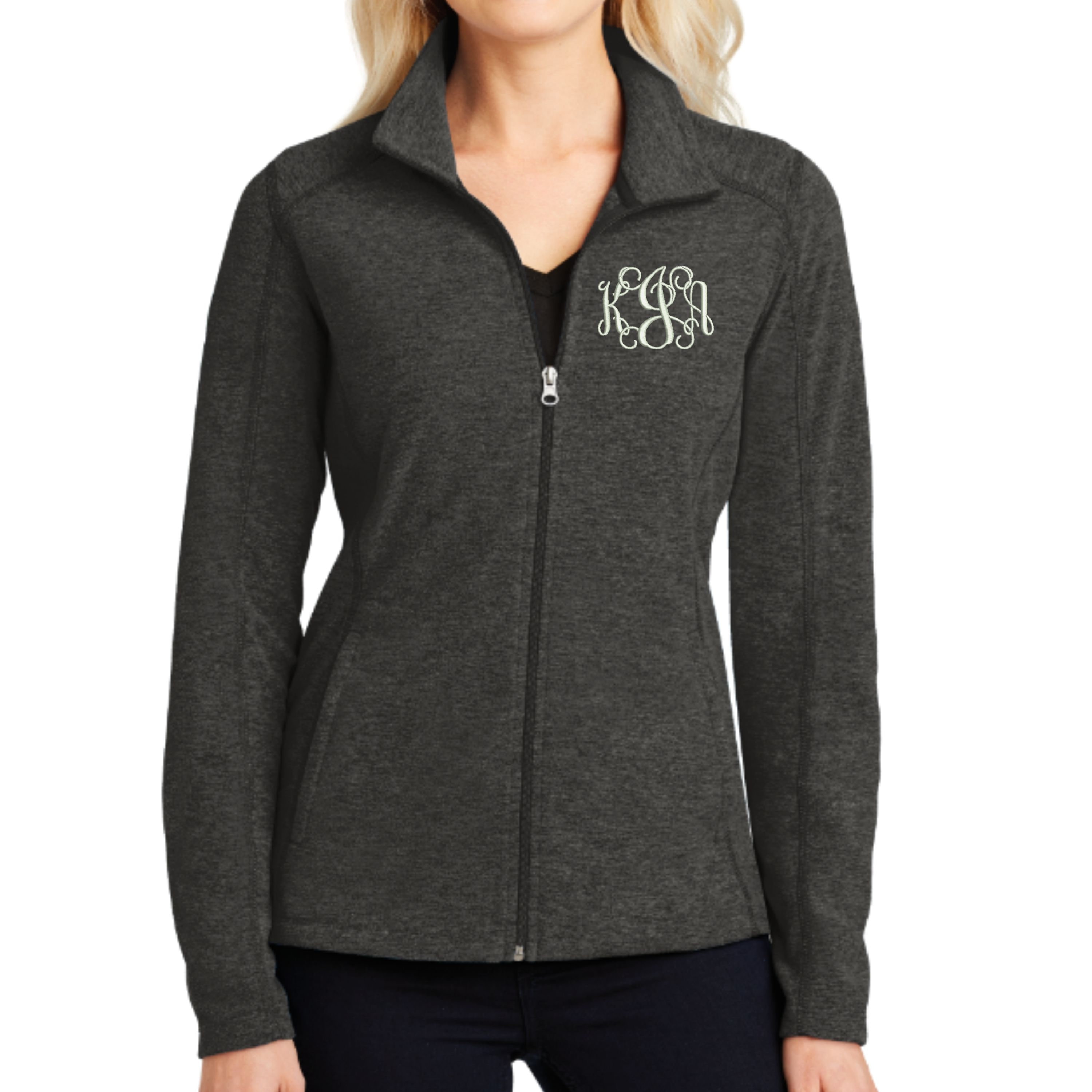 monogrammed zip up jacket