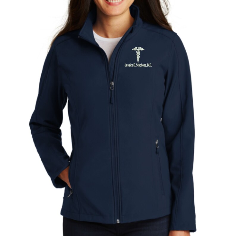 Personalized Doctor M.D. Full Zip Jacket Embroidered. Etsy