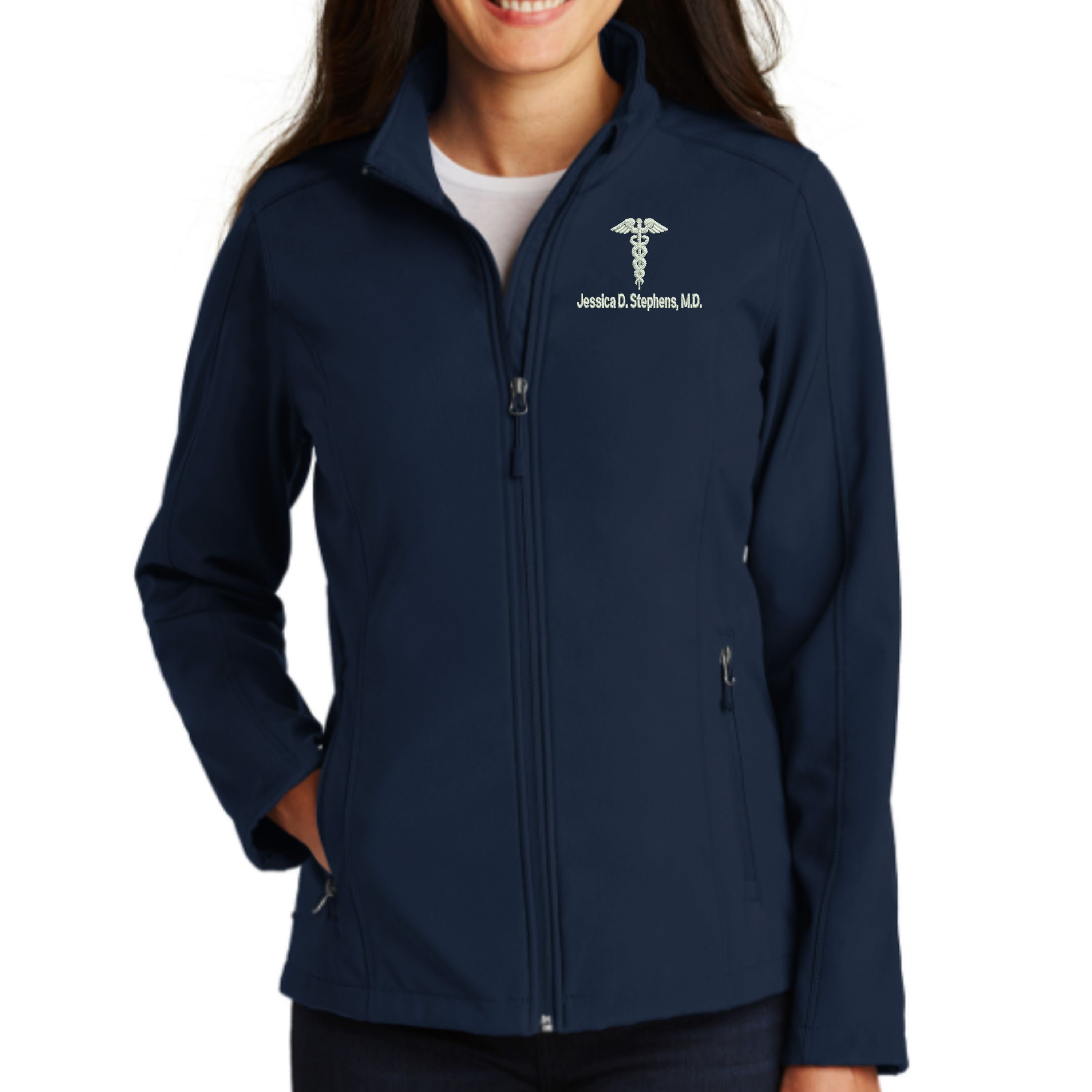 Personalized Doctor M D Full Zip Jacket Embroidered Etsy