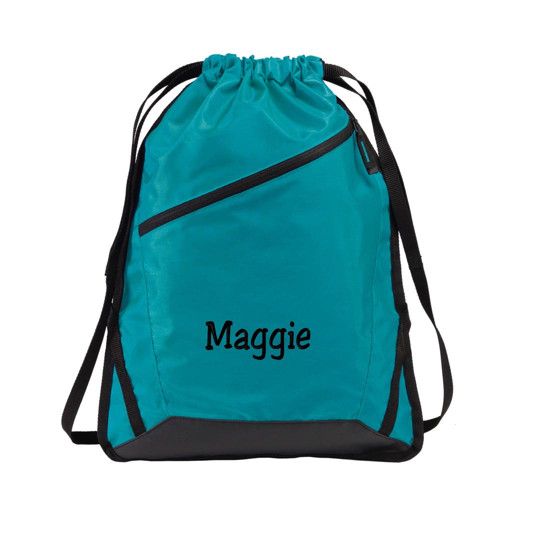 Personalized Drawstring Backpack Embroidered. Custom Name Etsy