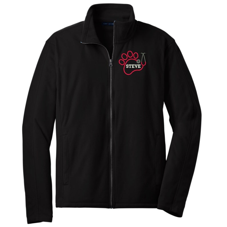Vet Tech Full Zip Fleece Jacket. Paw Stethoscope Microfleece Etsy