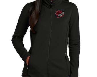 Personalized Vet Tech Full Zip Fleece Jacket - Embroidered. Vet Tech Paw Stethoscope Microfleece Jacket. Vet Tech Zip Up Jacket. L904