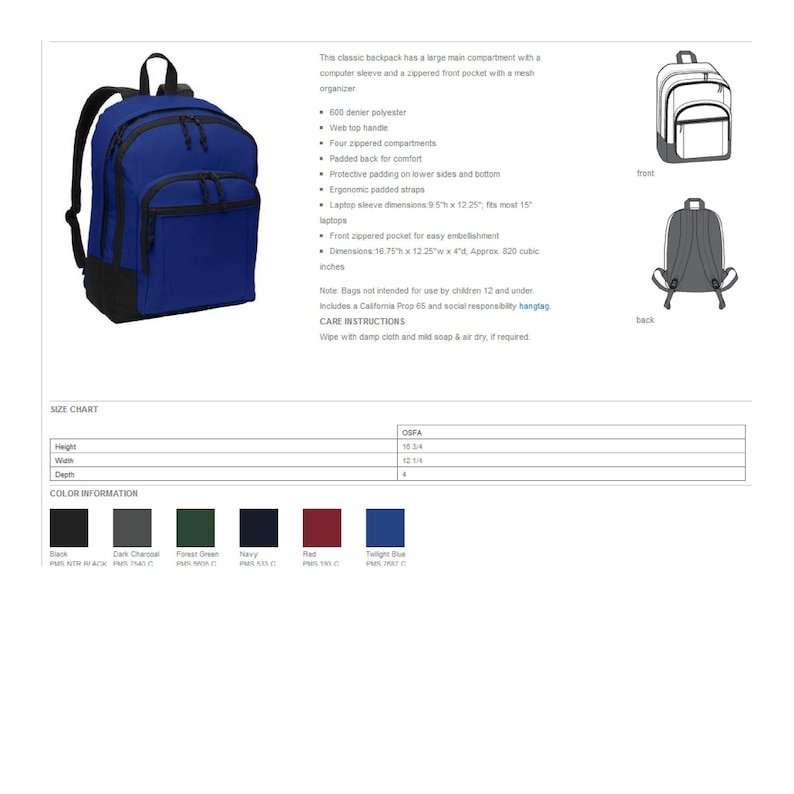Personalized Dental Student Backpack Dental Student Gift SM-BG204 Custom Dental Student Backpack Bag Embroidered