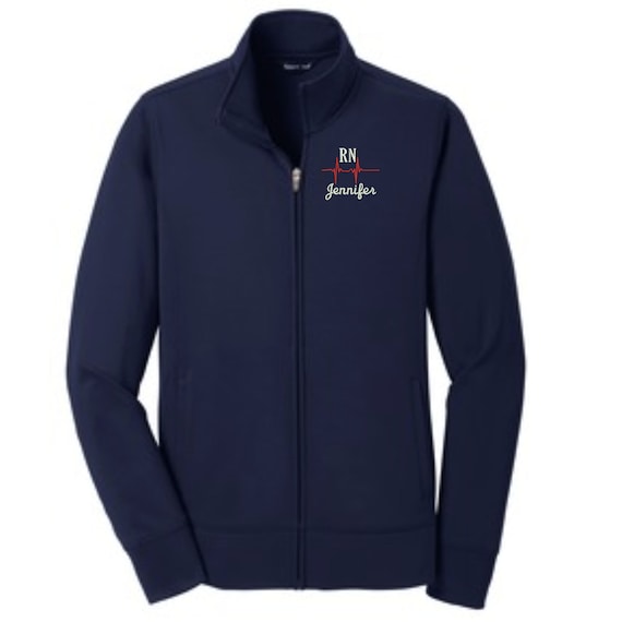 Why Not Stop N Shop RN Nurse Full Zip Jacket with Pockets