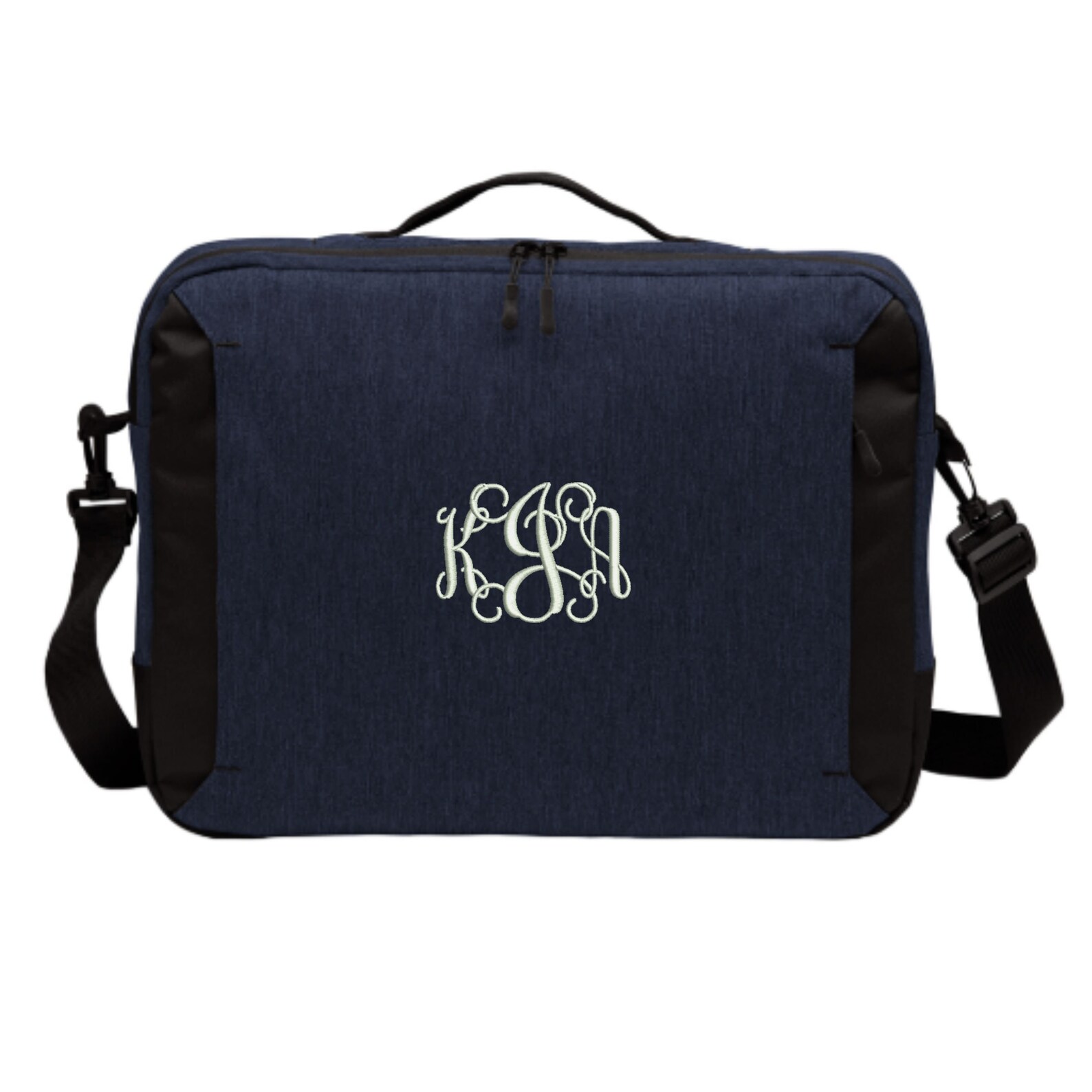 Monogrammed Vector Briefcase Embroidered. Monogrammed Etsy