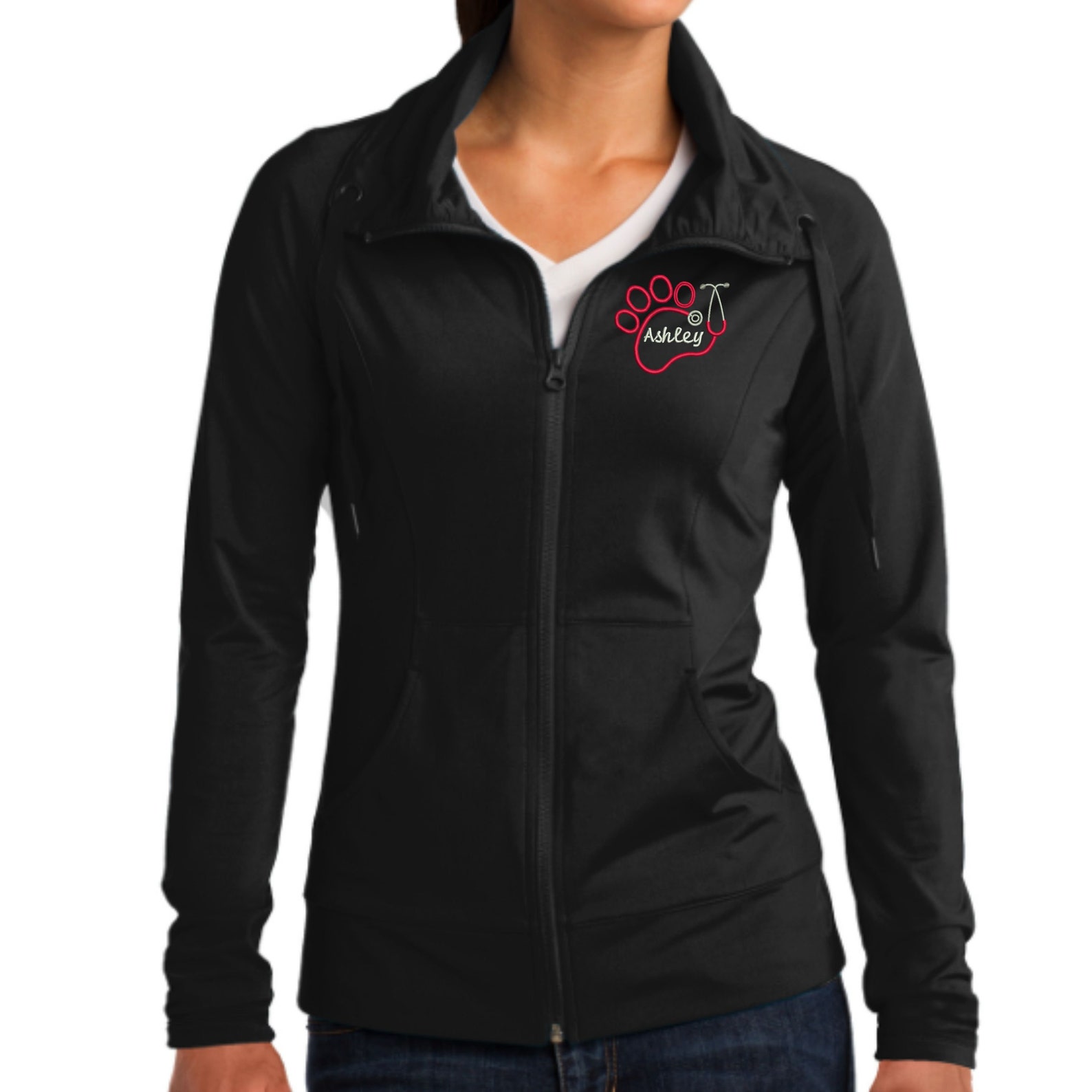 Personalized Vet Tech Full Zip Jacket Embroidered. Vet Tech Etsy