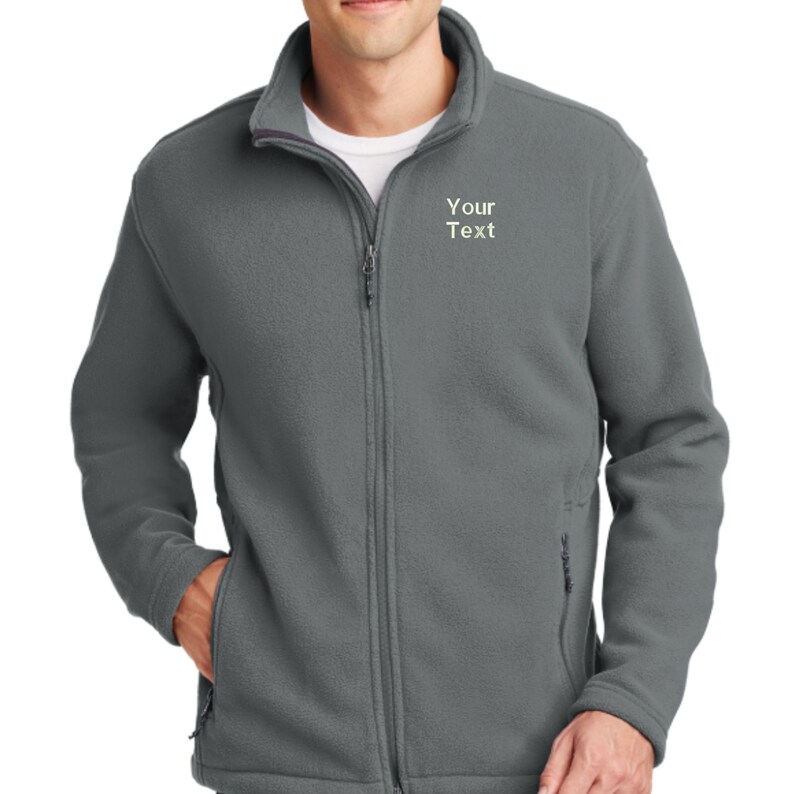 Personalized Business Logo Full Zip Fleece Jacket With Pockets Etsy