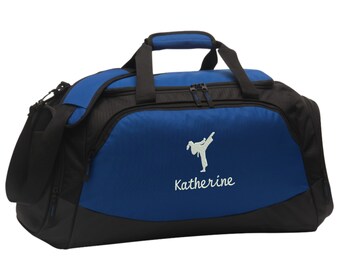 Personalized Girl Karate Taekwondo Duffel Gym Bag - Embroidered. Karate Taekwondo Duffel Bag. Personalized Karate Taekwondo Bag. BG802