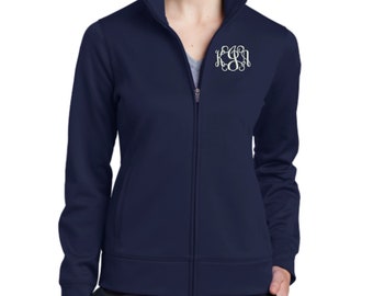 Monogrammed Fleece Full Zip Jacket With Pockets - Embroidered. Monogram Lightweight Sport-Wick Full Zip Jacket. Monogrammed Zip Up. LST241