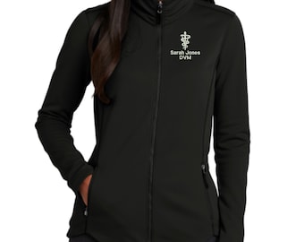 Personalized Veterinarian Full Zip Fleece Jacket - Embroidered.  Veterinarian Jacket. Dvm Jacket. Veterinarian Gift. Dvm Gift. DVM 4A. L904
