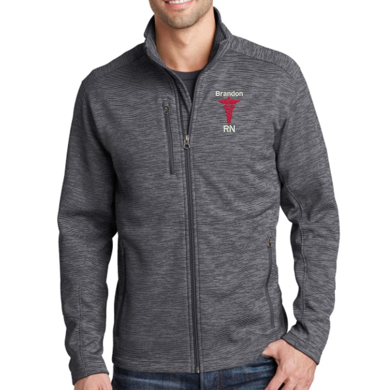 Personalized Mens Rn Nurse Fleece Jacket Embroidered. Etsy