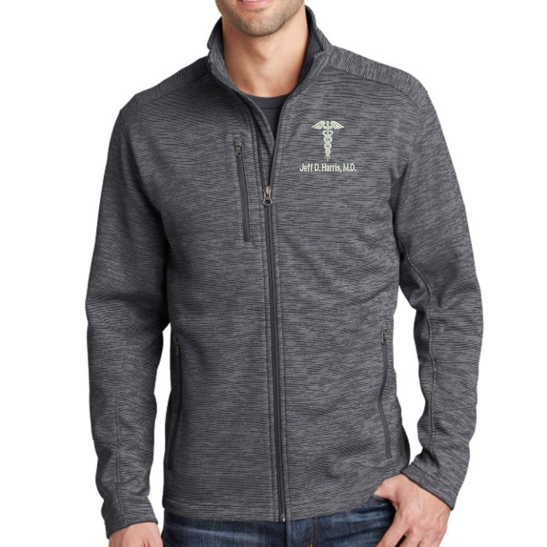 Personalized Doctor M.D. Fleece Jacket With Pockets Etsy
