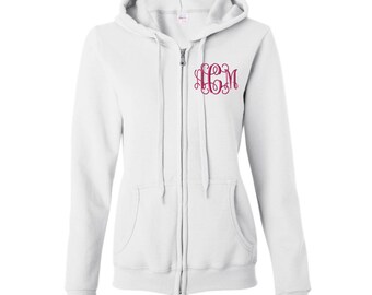 Monogram zip up sweatshirt Clearance