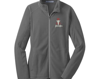 Nurse Full Zip Fleece Jacket With Pockets - Embroidered. RN Full Zip Microfleece Jacket.  Personalized Nurse Jacket. Nurse Coat. RN 1A L223