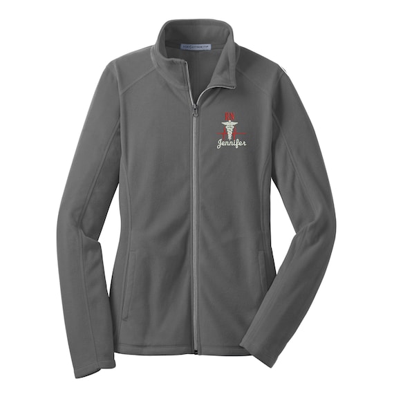 L223 Teacher Apple Monogram Full Zip Micro-Fleece Jacket Monogram Jacket