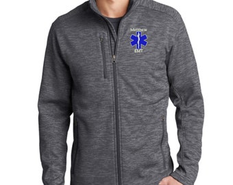 Personalized Emt Ems Paramedic Full Zip Fleece Jacket - Embroidered.  Emt Ems Paramedic Digi Stripe Fleece Jacket. Emt Gift. Ems Gift. F231