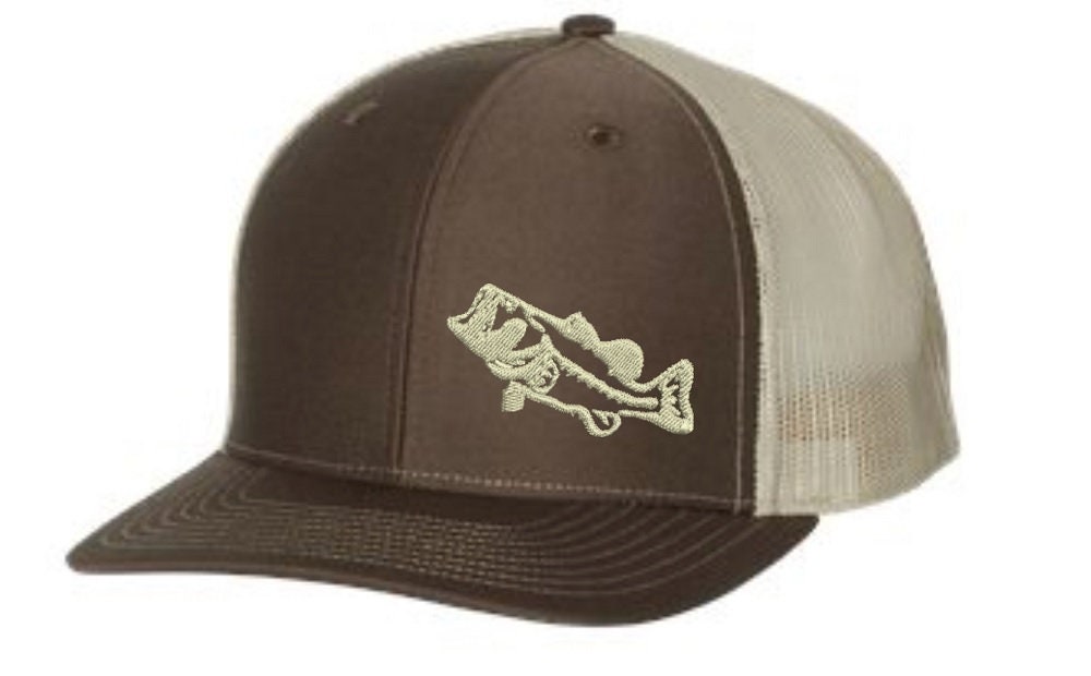 Bass Fishing Trucker Hat Embroidered. Adjustable Bass Hat. Etsy