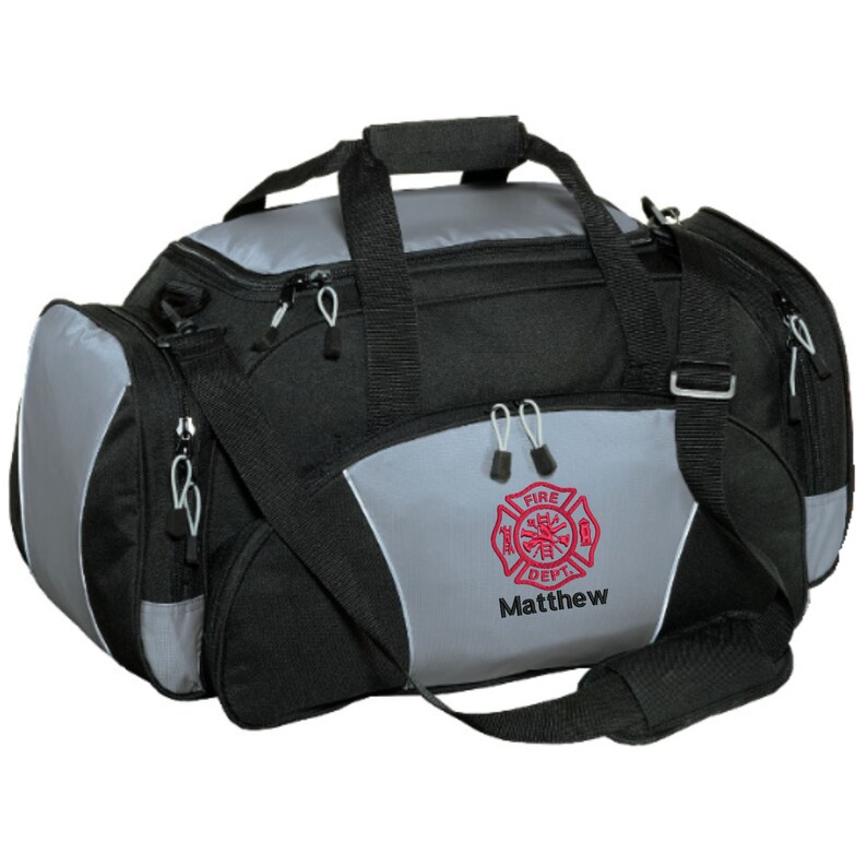 Personalized Firefighter Duffle Bag Embroidered. Custom Etsy