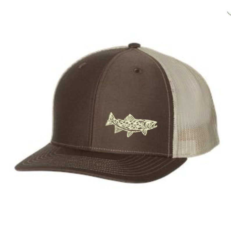 Trout Fishing Hat Embroidered. Trout Fishing Trucker Hat. Etsy