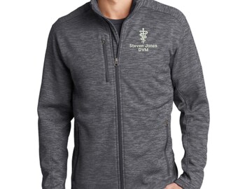 Personalized Veterinarian DVM Fleece Jacket.  Men's Veterinarian Fleece Jacket With Pockets.  Veterinarian Gift.  DVM Gift. DVM 4A. F231
