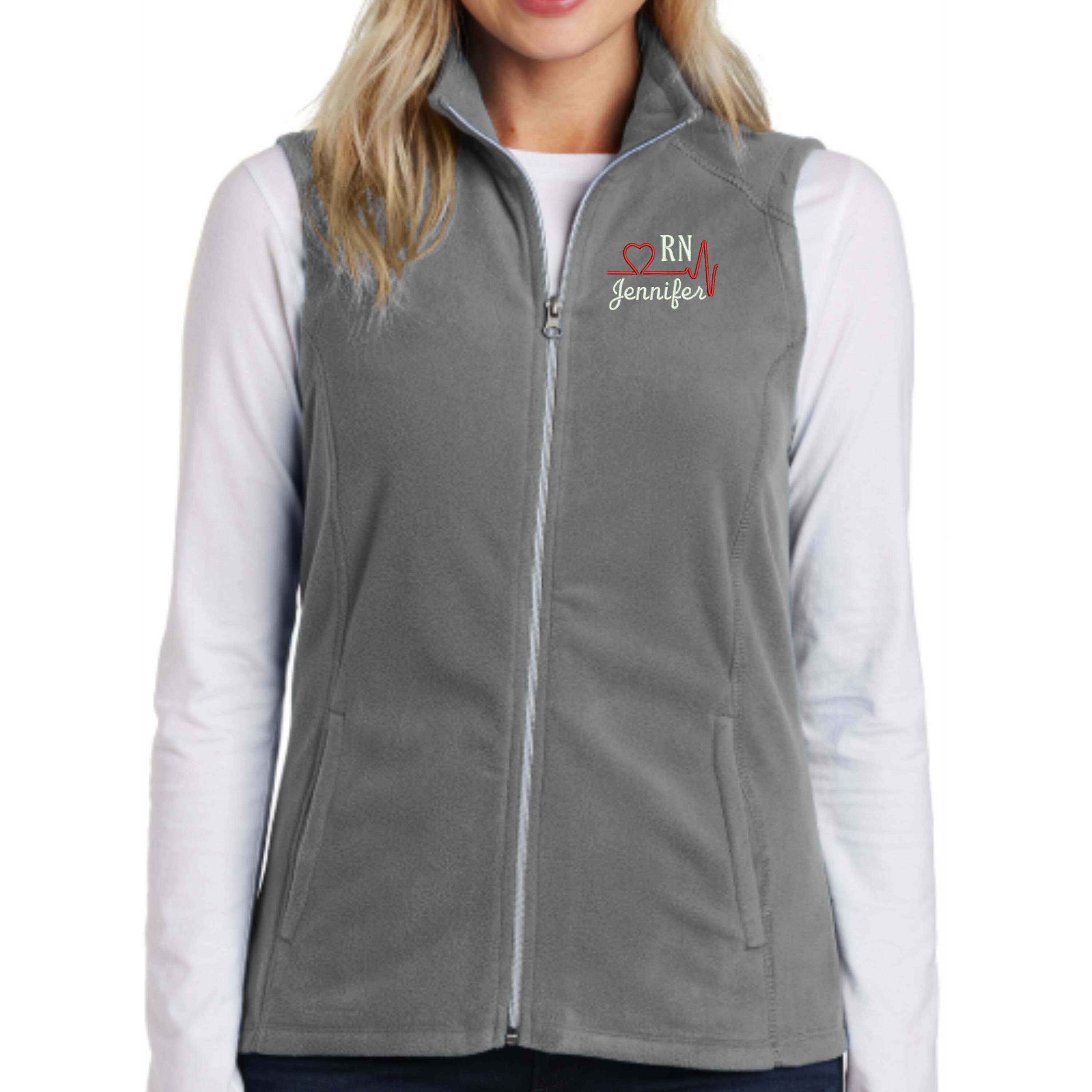 zip up fleece vest