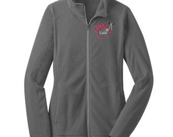 Vet Tech Paw Stethoscope Full Zip Fleece Jacket - Embroidered. Vet Tech Microfleece Jacket. Vet Tech Zip Up Jacket. Vet Tech Gift. L223