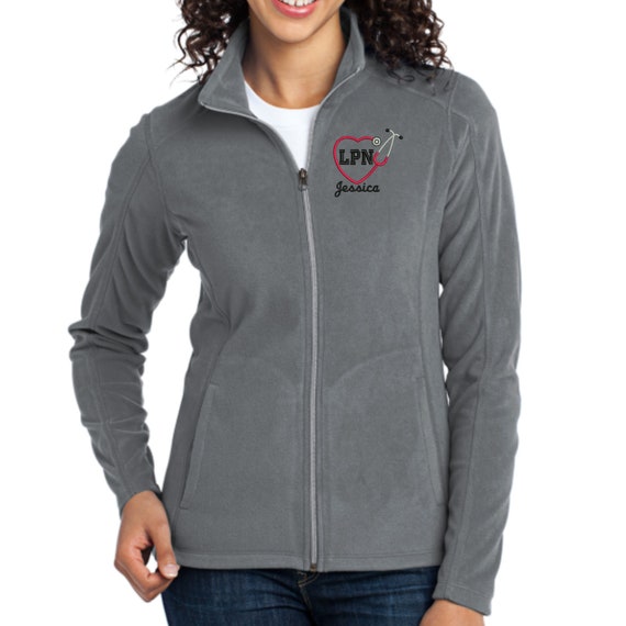 Vet Tech Paw Stethoscope Full Zip Microfleece Jacket