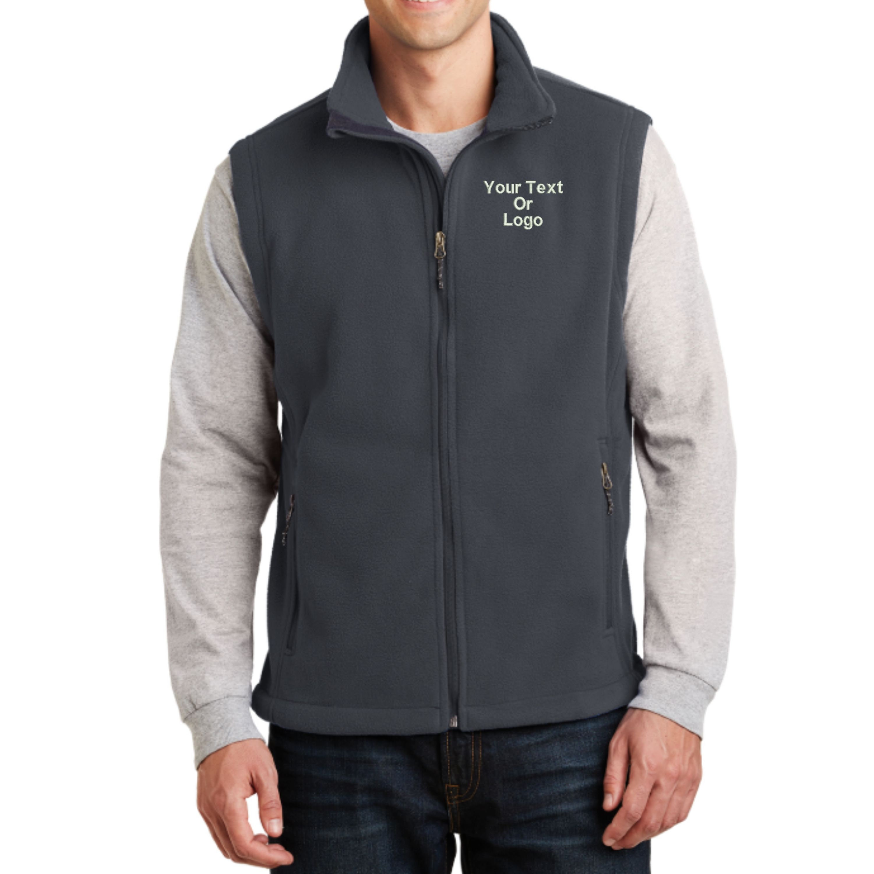 Personalized Business Logo Fleece Vest 