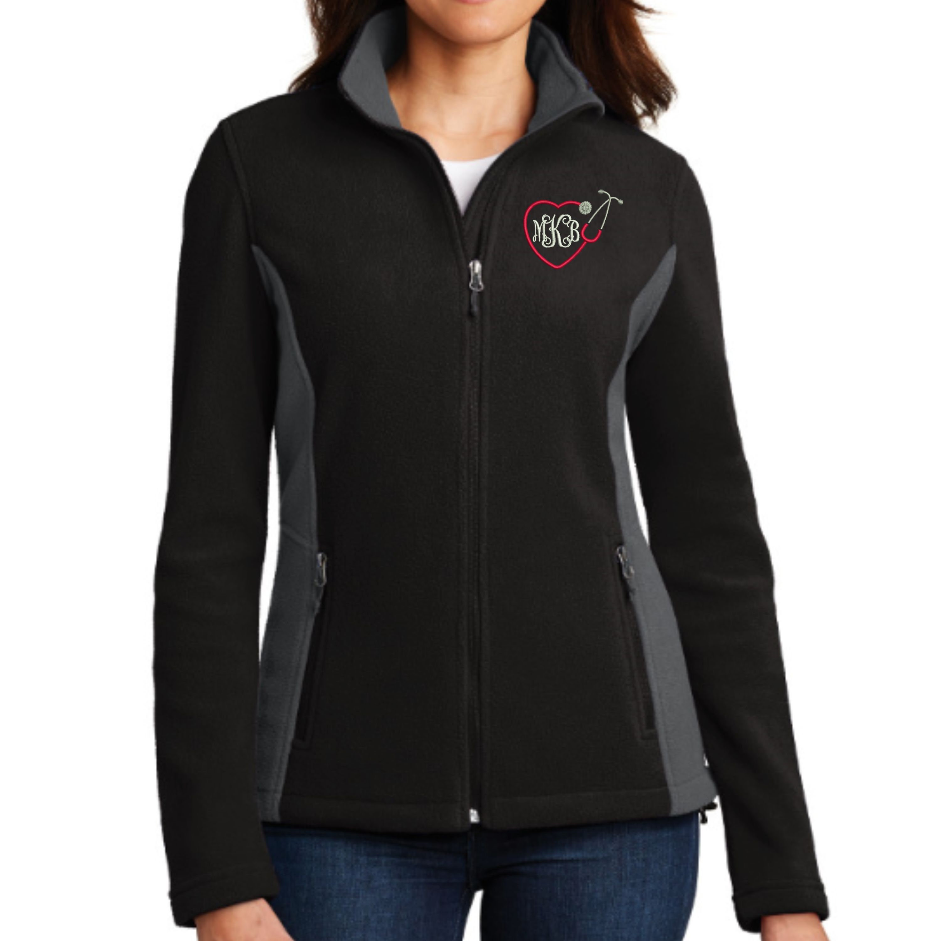 Personalized RN Nurse Full Zip Fleece Jacket Embroidered. Etsy