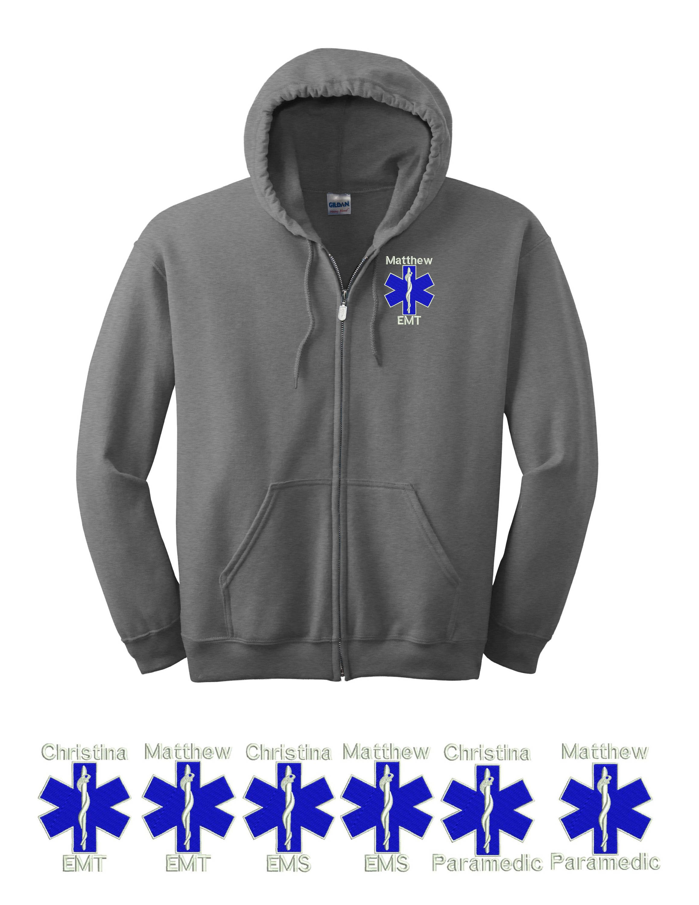 Personalized Emt Ems Paramedic Full Zip 