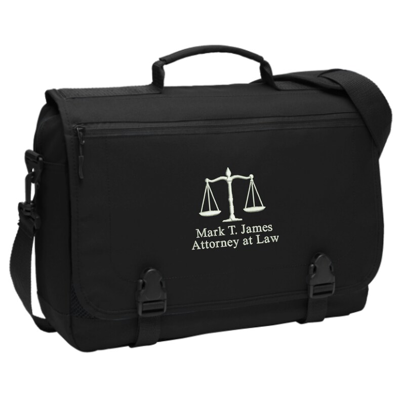 Personalized Attorney Messenger Briefcase Bag Embroidered. Etsy